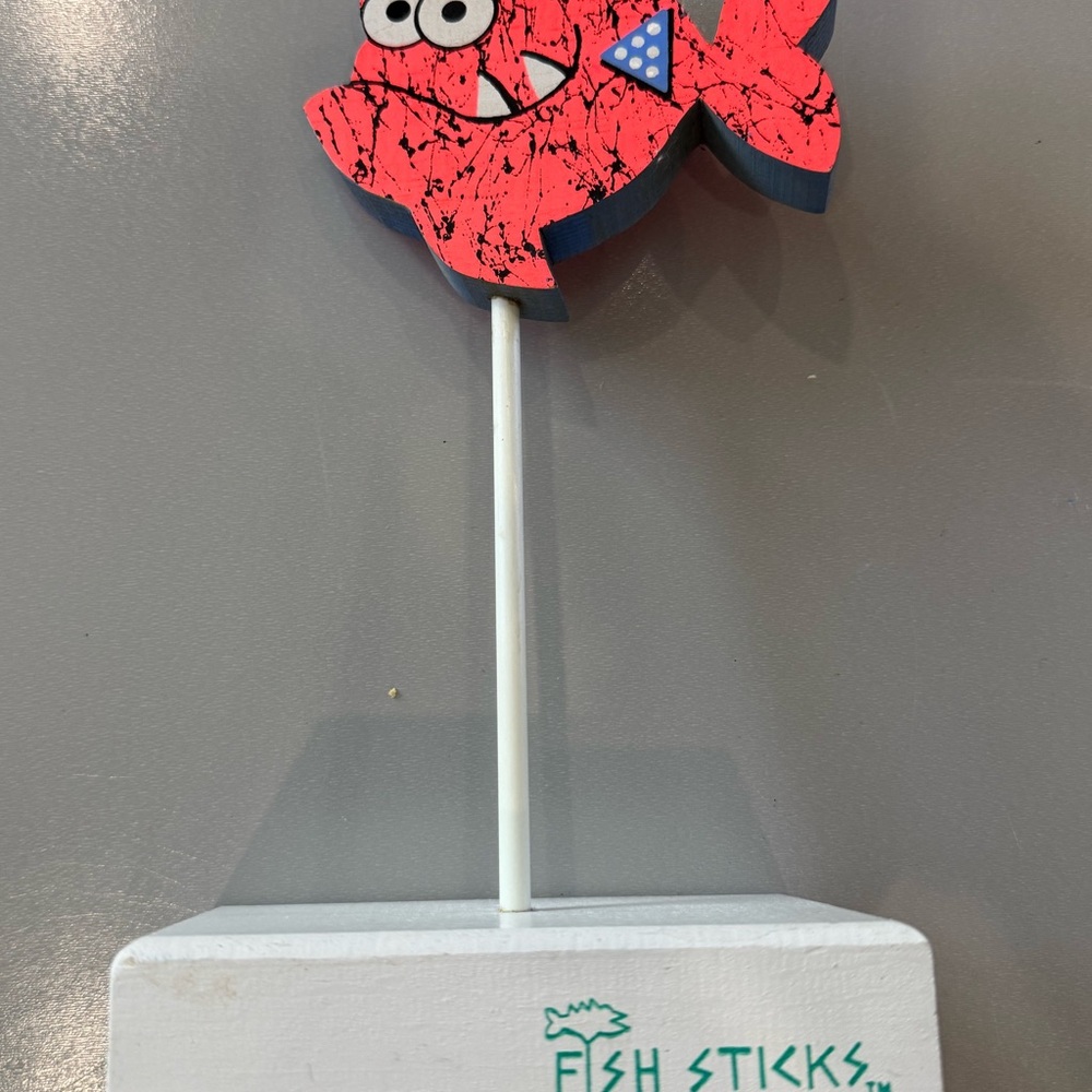 Vintage 90’s FISH STICKS Fishy Furnishings Wood Decor Colorful Sculpture